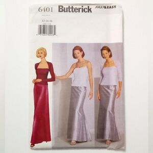Butterick Pattern 6401 Formal Suit Shrug Skirt Top size 12-14-16